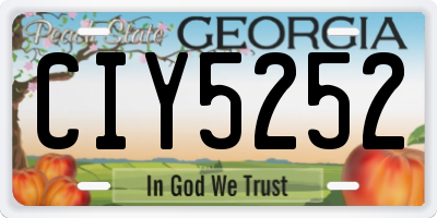 GA license plate CIY5252