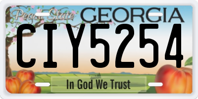 GA license plate CIY5254