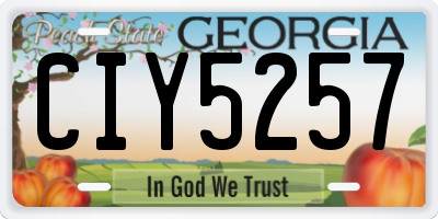 GA license plate CIY5257