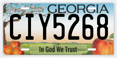GA license plate CIY5268