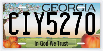 GA license plate CIY5270