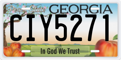 GA license plate CIY5271