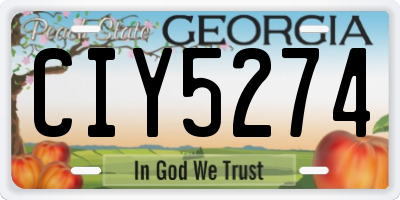 GA license plate CIY5274