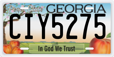 GA license plate CIY5275