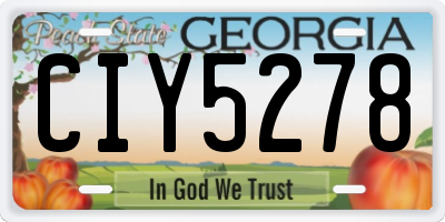 GA license plate CIY5278