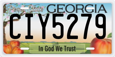 GA license plate CIY5279