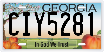 GA license plate CIY5281