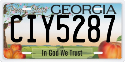 GA license plate CIY5287