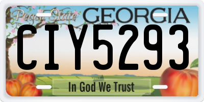 GA license plate CIY5293
