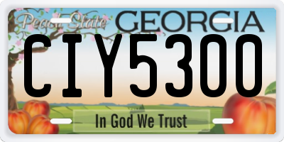 GA license plate CIY5300