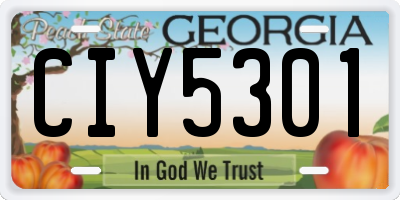 GA license plate CIY5301