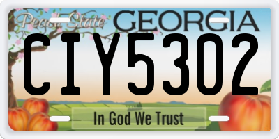 GA license plate CIY5302