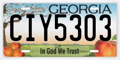 GA license plate CIY5303