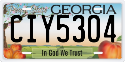 GA license plate CIY5304