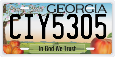 GA license plate CIY5305