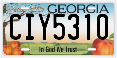 GA license plate CIY5310