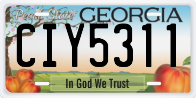 GA license plate CIY5311
