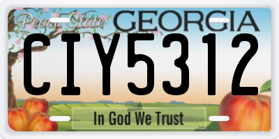 GA license plate CIY5312