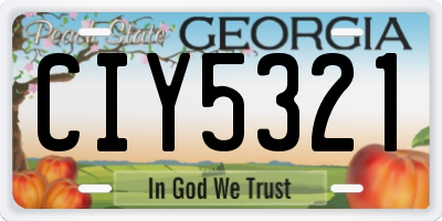 GA license plate CIY5321