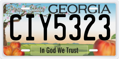 GA license plate CIY5323