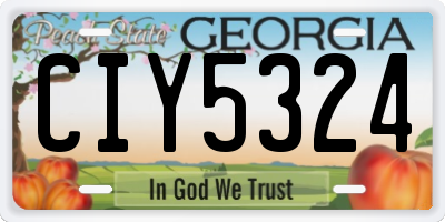 GA license plate CIY5324