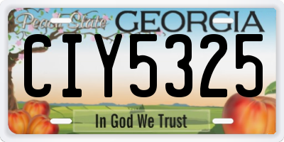 GA license plate CIY5325