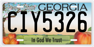 GA license plate CIY5326