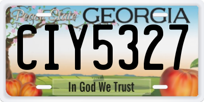GA license plate CIY5327