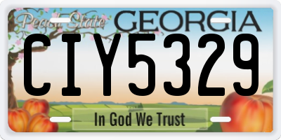 GA license plate CIY5329