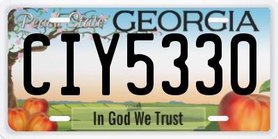 GA license plate CIY5330