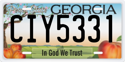 GA license plate CIY5331
