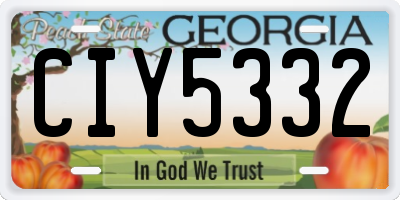 GA license plate CIY5332