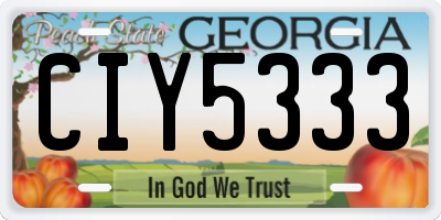 GA license plate CIY5333