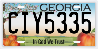 GA license plate CIY5335