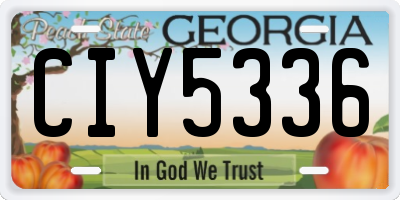 GA license plate CIY5336