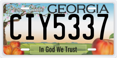 GA license plate CIY5337
