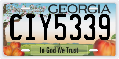 GA license plate CIY5339