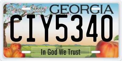 GA license plate CIY5340