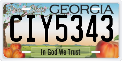 GA license plate CIY5343