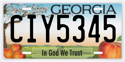 GA license plate CIY5345
