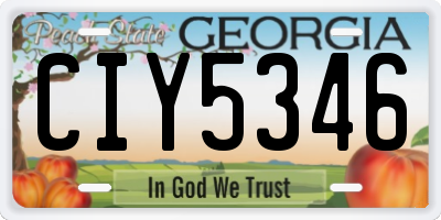 GA license plate CIY5346