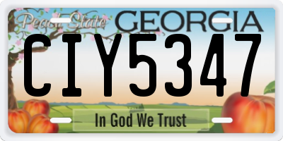 GA license plate CIY5347