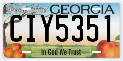 GA license plate CIY5351