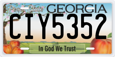 GA license plate CIY5352