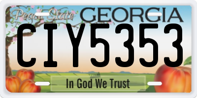 GA license plate CIY5353