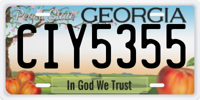 GA license plate CIY5355