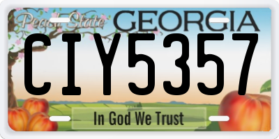 GA license plate CIY5357