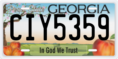 GA license plate CIY5359