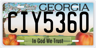 GA license plate CIY5360