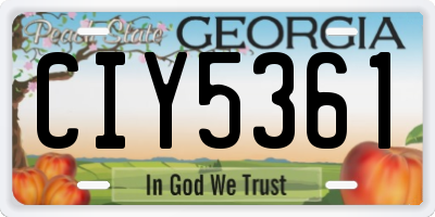 GA license plate CIY5361